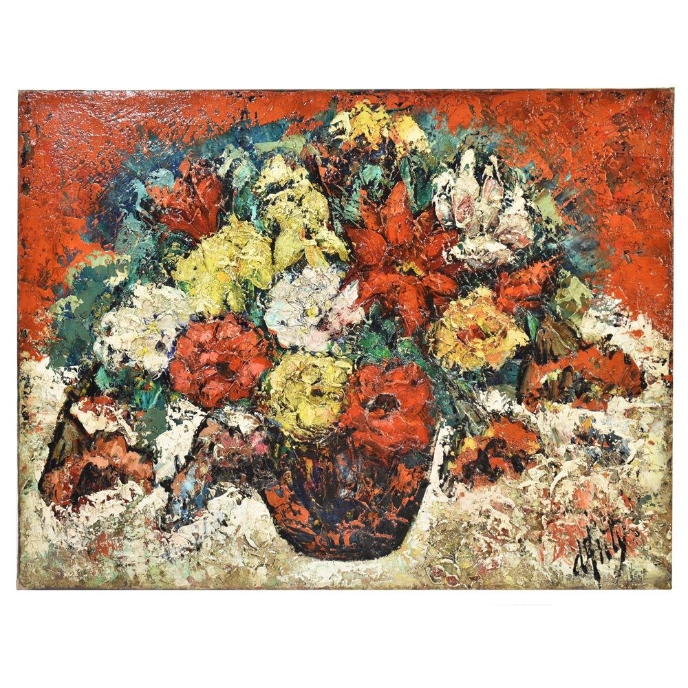 QF183 antique painting flowers floral painting still life painting 20th century.jpg